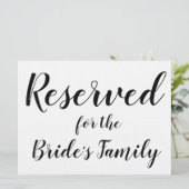 Gereserveerd teken - Bride's Family (Staand voorkant)