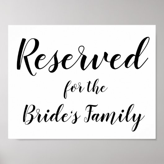Gereserveerd teken - Bride's Family Poster (Voorkant)