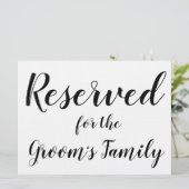 Gereserveerd teken - Groom's Family (Staand voorkant)