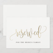 Gereserveerd teken - kalligrafie kaart (Voorkant / Achterkant)
