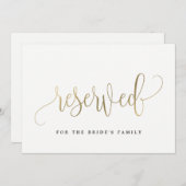 Gereserveerd teken - kalligrafie kaart (Voorkant / Achterkant)