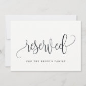 Gereserveerd teken - kalligrafie kaart (Voorkant)