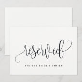 Gereserveerd teken - kalligrafie kaart (Voorkant / Achterkant)