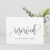 Gereserveerd teken - kalligrafie kaart (Staand voorkant)