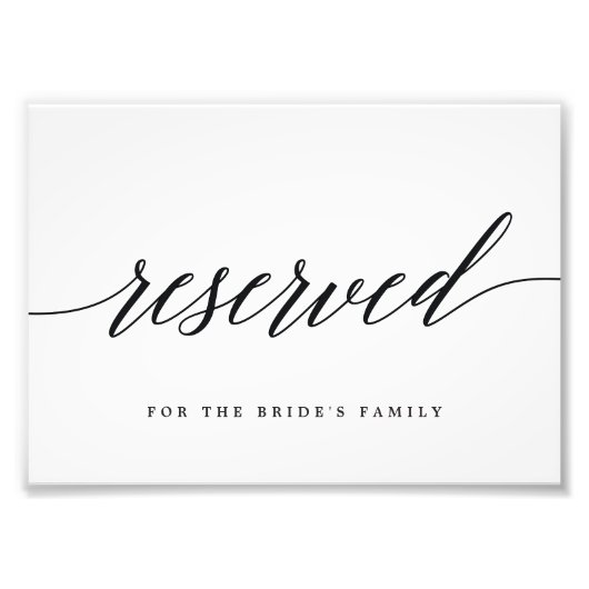 Gereserveerd teken Kies uw formaat modern script Foto Afdruk (Voorkant)