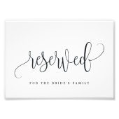 Gereserveerd teken Kies uw groottesortering liefde Foto Afdruk (Voorkant)