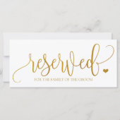 Gereserveerd teken om op huwelijksstoelen te hange (Achterkant)
