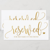 Gereserveerd teken om op huwelijksstoelen te hange (Voorkant / Achterkant)
