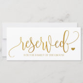 Gereserveerd teken om op huwelijksstoelen te hange (Voorkant)