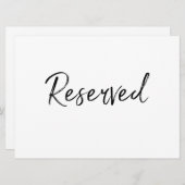 "Gereserveerd" teken | Stijlvol handschrift Kaart (Voorkant / Achterkant)