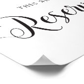 Gereserveerd trouwteken voor zitplaatsen. Deze sto Poster (Hoek)