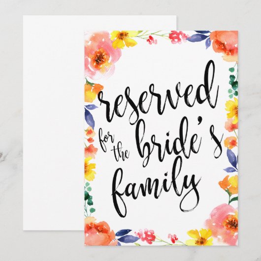 Gereserveerd voor Brde's Family Affordable Floral  (Voorkant / Achterkant)