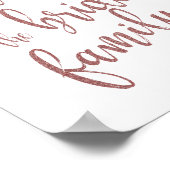 Gereserveerd voor Brde's Family Roos Gold Glitter  Poster (Hoek)