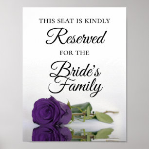 Gereserveerd voor Bride's Family Royal Paarse Roos Poster