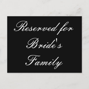 Gereserveerd voor de familie van de bruid briefkaart