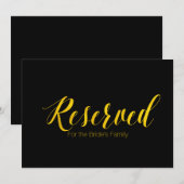 "Gereserveerd voor de familie van de bruid" Chic h Kaart (Voorkant / Achterkant)