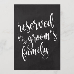 Gereserveerd voor de familie van de bruidegom goed kaart