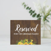 Gereserveerd voor de familie van de bruidegom Rust (Staand voorkant)