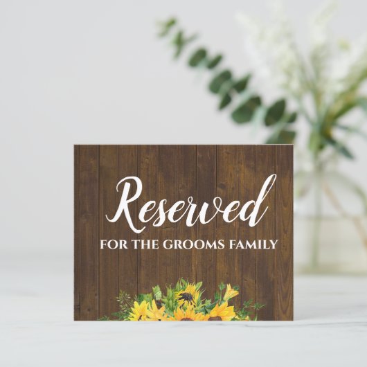 Gereserveerd voor de familie van de bruidegom Rust (Staand voorkant)