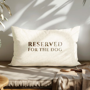 Gereserveerd voor de hond beige linnen textuurprin accent kussen