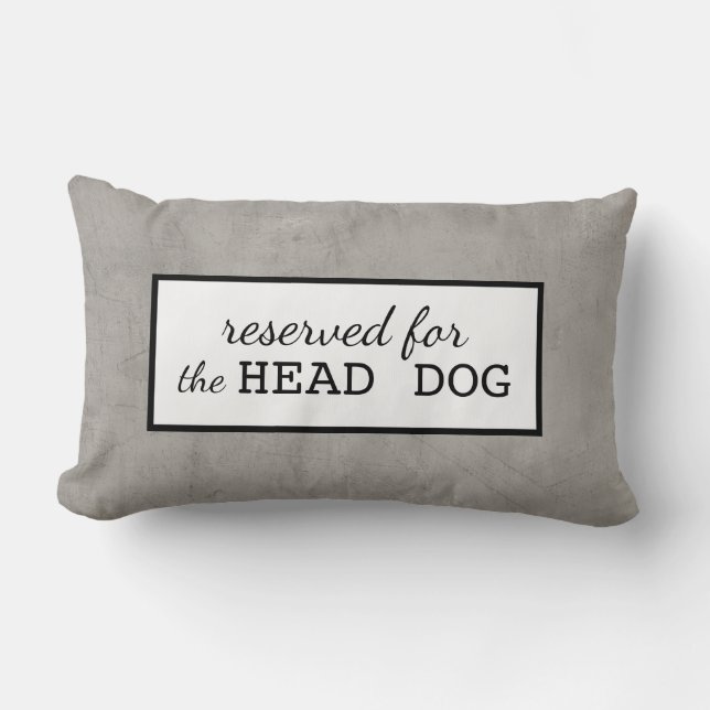 Gereserveerd voor de hond kussen grijs en wit (Voorkant)