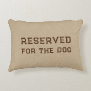 Gereserveerd voor de hond Tan Linnen Textuur Print Accent Kussen