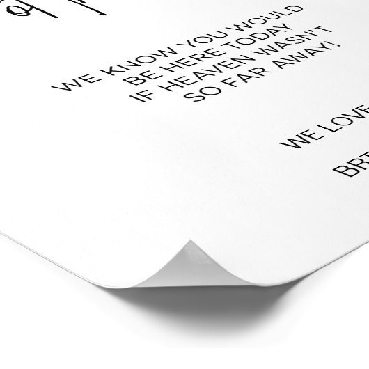 Gereserveerd voor de Vader van de Bruid Terugdenke Poster (Hoek)