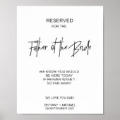 Gereserveerd voor de Vader van de Bruid Terugdenke Poster (Voorkant)