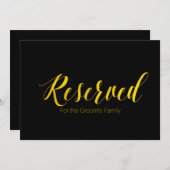 "Gereserveerd voor Familie van de Bruidegom" Chic  Kaart (Voorkant / Achterkant)