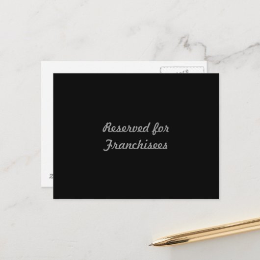 Gereserveerd voor franchisenemers briefkaart (Voorkant / Achterkant in situ)