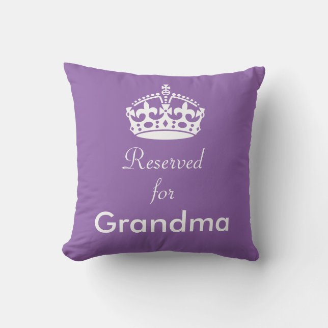 Gereserveerd voor Grandma (of enige naam) Crown Cu Kussen (Voorkant)