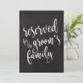 Gereserveerd voor Groom's Family Cheap Chalkoard S Kaart (Staand voorkant)