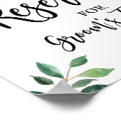 Gereserveerd voor Grooms Family Greenery Wedding S Poster (Hoek)