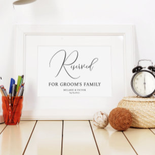 Gereserveerd voor Groom's Family Wedding Sign Poster