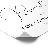 Gereserveerd voor Groom's Family Wedding Sign Poster (Hoek)