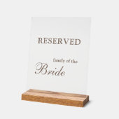 Gereserveerd voor het familietafelbord acryl bord (Hoek)