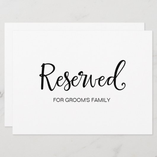 "Gereserveerd voor het huwelijk" | Calligrafie (Voorkant / Achterkant)
