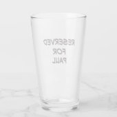GERESERVEERD voor naam | Gepersonaliseerde 16 oz L Glas (Achterkant)