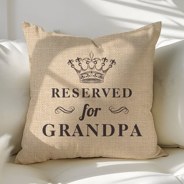 Gereserveerd voor opa leuk persoonlijk monogram kussen (Creator heeft geüpload)