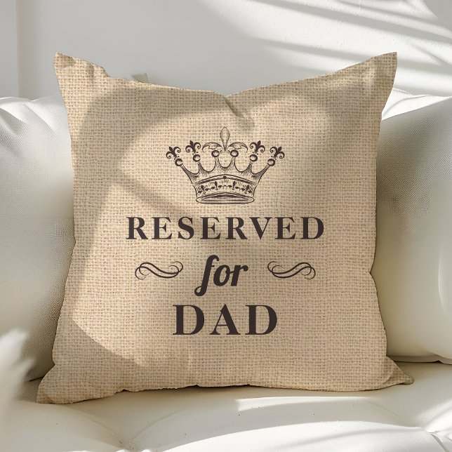 Gereserveerd voor papa Funny gepersonaliseerde mon Kussen (Creator heeft geüpload)
