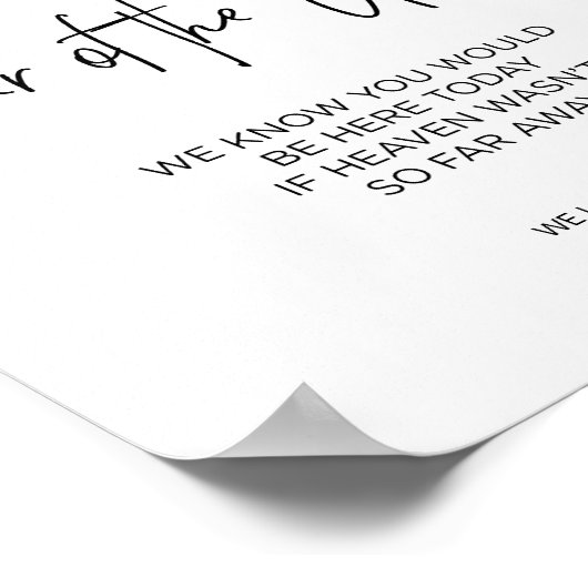 Gereserveerd voor vader van het Groom Loving Memor Poster (Hoek)