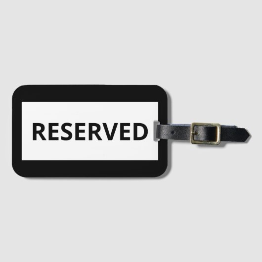 Gereserveerd Wit Zwart Identificatie Label Bagagelabel (Voorkant (horizontaal))