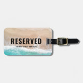 Gereserveerd zee en zandcadeau zomervakantie stran bagagelabel (Voorkant horizontaal)