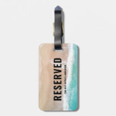 Gereserveerd zee en zandcadeau zomervakantie stran bagagelabel (Achterkant verticaal)