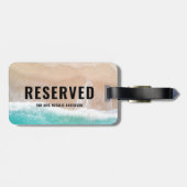 Gereserveerd zee en zandcadeau zomervakantie stran bagagelabel (Achterkant horizontaal)