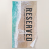 Gereserveerd zee en zandcadeau zomervakantie strandlaken (Voorkant)