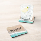 Gereserveerd zee en zandcadeau zomervakantiestrand bier onderzetter (Rechterzijde)