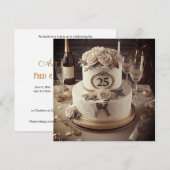 GERESERVEERDE 25E BRUILOFT JUBILEUM CAKE KAART (Voorkant / Achterkant)