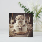 GERESERVEERDE 25E BRUILOFT JUBILEUM CAKE KAART (Staand voorkant)