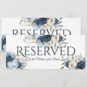 Gereserveerde Blauwe Bloemen Kaart (Voorkant / Achterkant)